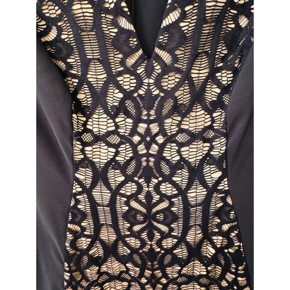 DressBarn Collection Black Lace Front Sheath Dress Short Sleeve Size 16 - Picture 5 of 9